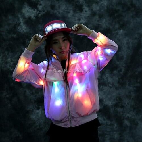 Colorful Led Luminous Light Dance Costume Led Light Up Women Party Clothes Halloween Christmas Masquerade Flashing Dress Suit