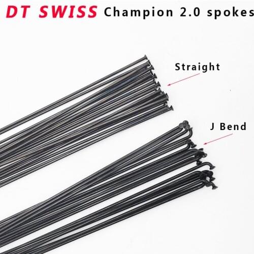 DT Swiss Champion 2.0 round spokes J-bend / straight pull head bicycle spokes black bicycle spokes with copper cap