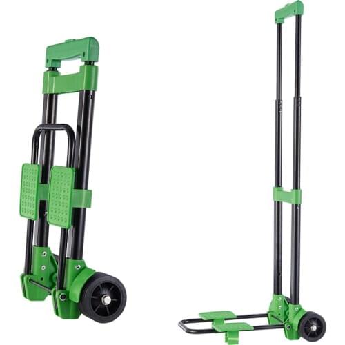 Lightweight Folding Hand Truck, Portable Luggage Cart with Wheels for Personal, Moving, Travel and Shopping Use, Support 66lbs