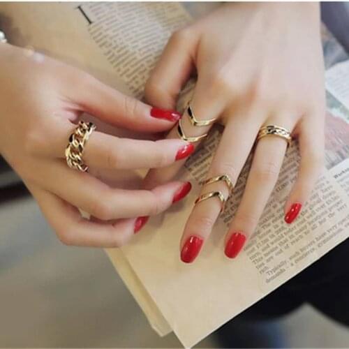 Fashion Arrow Knuckle Gold Ring 3PCS/Set Adjustable Size Geometric Ring Women Female Middle Finger Jewelry Lady Gift