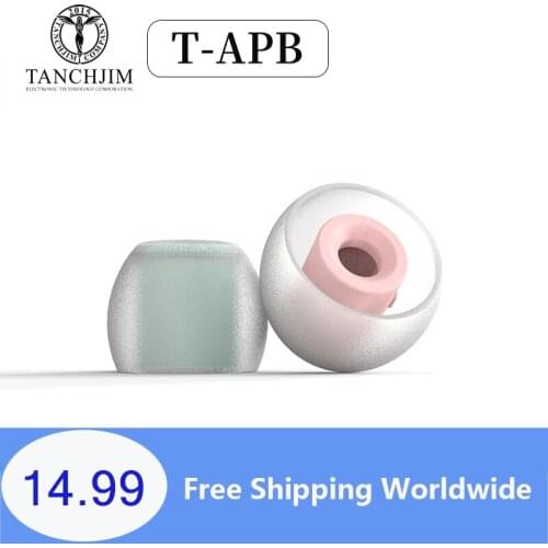 Tanchjim T-APB T300 Earphone tips Treble/ Bass Enhancing Air Pressure Balance Silicone Eartips 1 Card 2 Pairs ( T300B+T300T)