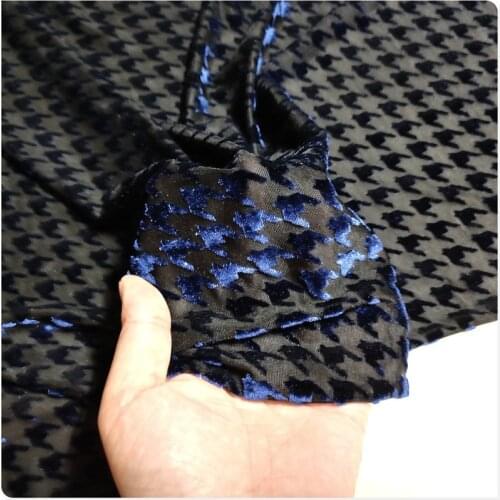 New Elastic Hollow Burnt Gold Velvet Cheongsam Bottoming Shirt Dress Apparel Fabric