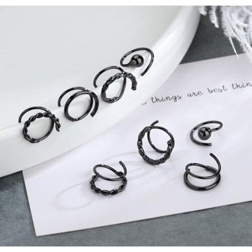 New Fashion Simple Geometric Double Layer Rotating Earrings Women Jewelry Gift