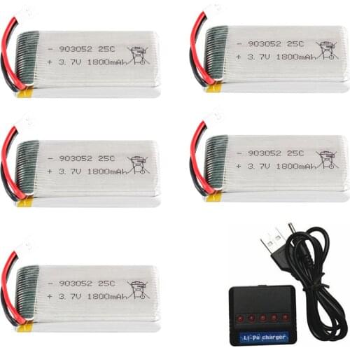 Upgrade 1800mAh 3.7v lipo Battery Charger set for KY601S SYMA X5 X5S X5C X5SC X5SH X5SW M18 H5P HQ898 H11D H11C T64 T04 T05 F28