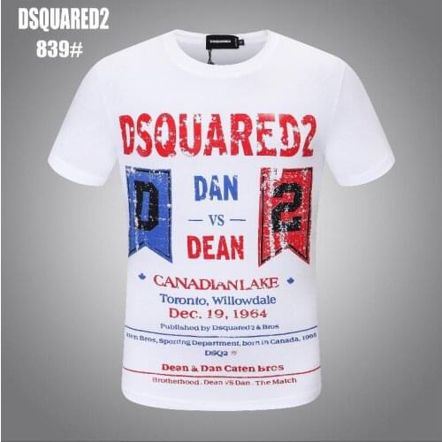 Factory Wholeslae Dsquared2 Top quality Men Cotton Letter Print Tee Tops Trend Mens T-shirt Clothing Plus M-XXXL
