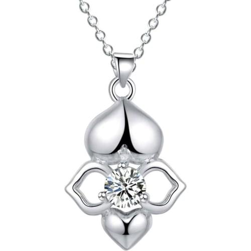 Wholesale Wedding gift Nice 925 silver Fashion jewelry chains necklace pendant 4 color WN-964