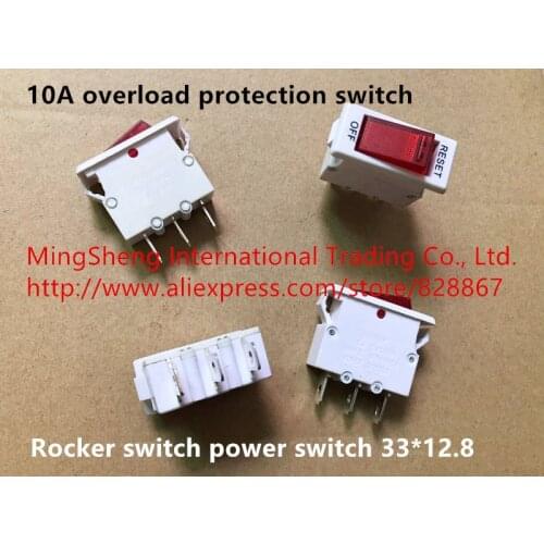 Original new 100% import 10A overload protection switch rocker switch power switch 33*12.8