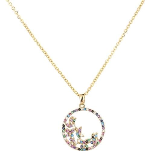 New Rainbow Cz flowers Necklace Pendant Choker Colorful Copper snake chain Necklace Jewelry zircons Accessories gift for Women