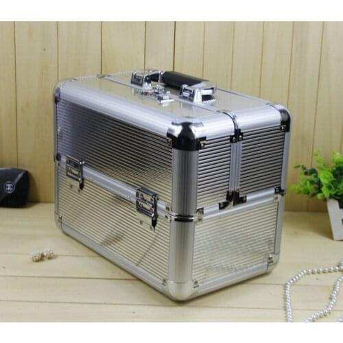 ABS panel with Aluminum frame Storage Box Makeup Jewelry Organizer Beauty Case