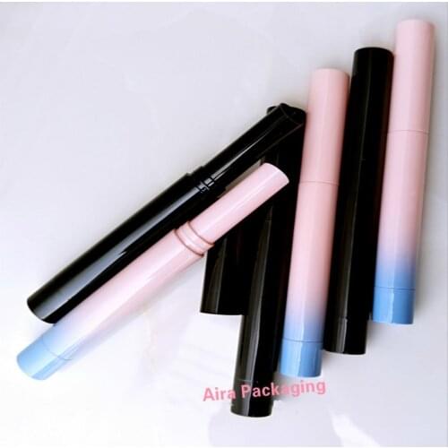 Plastic Black Lipstick Tube Empty Slim Lip Balm Container Pink High Grade Elegant Lip Rouge Refillable Bottle 50Pcs/Lot