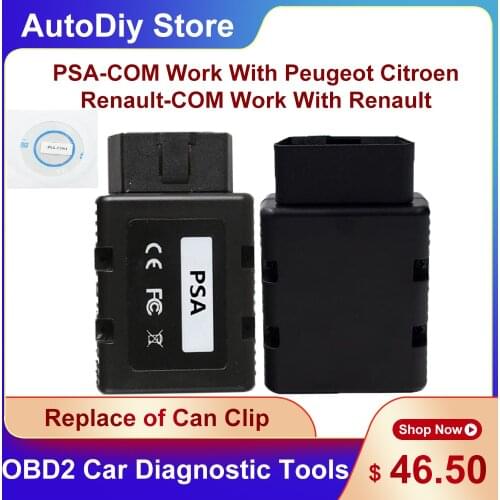 PSA-COM For Peugeot For Citroen PP2000 For Renault-COM OBD2 Bluetooth Diagnostic Scanner Key Programming Work With Android/IOS