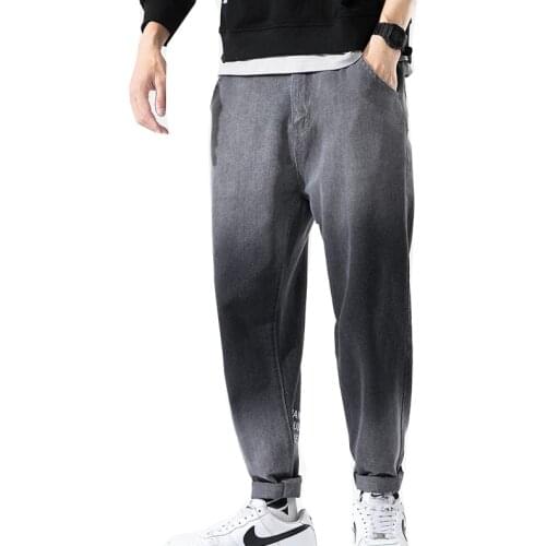 Pantalones vaqueros largos Retro lavados para hombre, Jeans clásicos elásticos ajustados, informales, rectos hasta el tobillo