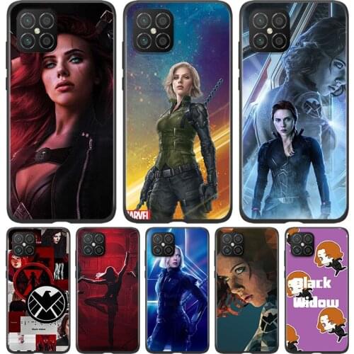 Silicone Cover Marvel Avengers Black Widow For Huawei Nova 8 7i 6 5T 5i 5Z 4E 3i 3e 2i SE PRO Lite 4G 5G Black Phone Case