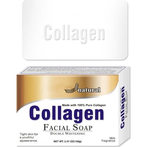Natural Collagen Facial Soap Double Whitening Made With 100% Pure Collagen Protein New Soap Anti-Aging Moisturizer Oil Control