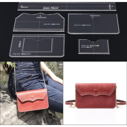 Stencil template DIY leather craft women shoulder bag sewing pattern handmade Leathercraft Tool set 19*12*4cm