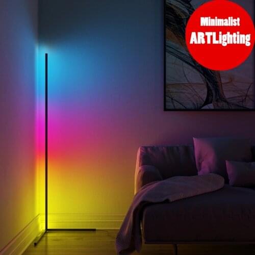 Modern Smart LED Corner Floor Lamp WiFi Torchiere Floor Light Work with Alexa Google Home Super Bright Dimmable Standing Lamp