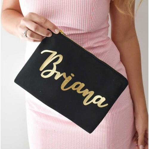 High-quality Named Toiletry Bag, Personalized Canvas Zipper Pouch Cosmetic Travel Bag ,Custom Gifts Makeup Bag,Canvas Pouch