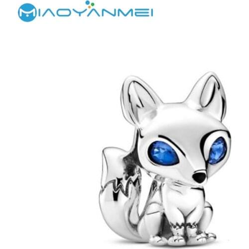 Lady Gift 2020 Autumn New Fit Original Pandora Bracelets 925 Sterling Silver Beads Blue-eyed Fox Charm Women DIY Fashion Jewelry