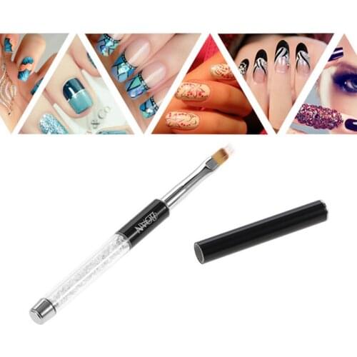 1Pc Gradient Painting Nail Brush Rhinestone Handle DIY Painting Drawing UV Gel Pen Manicure Nail Art Brush Tool