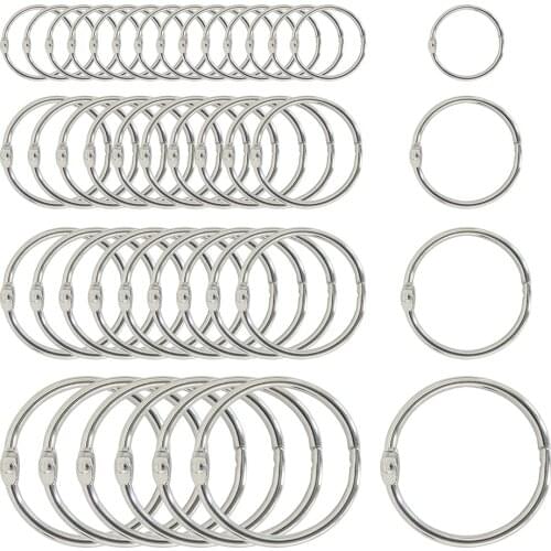 20-88mm High Quality 15/30 Pack DIY Leaf Lockin Keychain Loose Ring Hinge Snap Scrapbook Book Photo Album Metal Binder Keychain