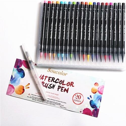 20 Colors Premium Painting Soft Brush Pens Watercolor Art Markers for Sketch Drawing Calligraphy Manga Comic