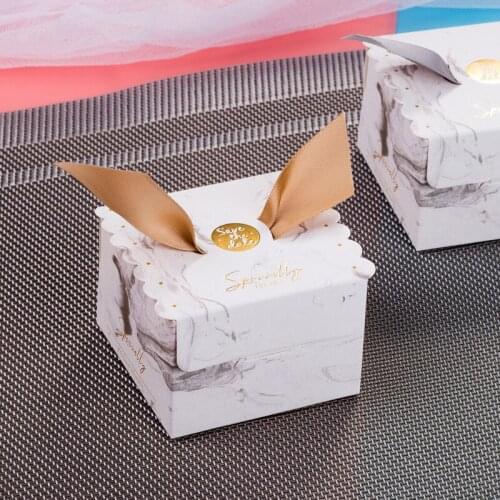 20pcs Creative Marble Monstera Leaves Candy Box Wedding Favors Candy Boxes Giveaways Chocolate Box Party supplies Gift Boxes