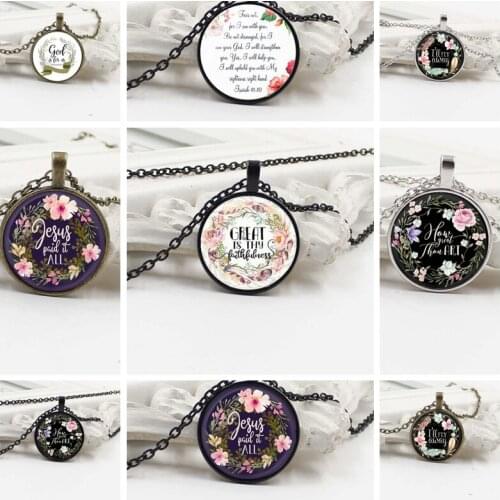 2019 ZUWEI WU Bible Poetry Necklace God on her, she will not degenerate into a female male Christian faith gift
