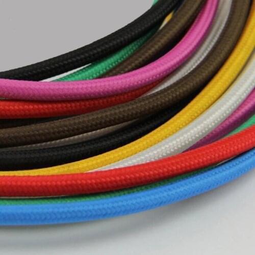 2X0.75 Copper Cloth Covered Wire Vintage Style Edison Light Lamp Cord home Decorative Lighting Textile Cable