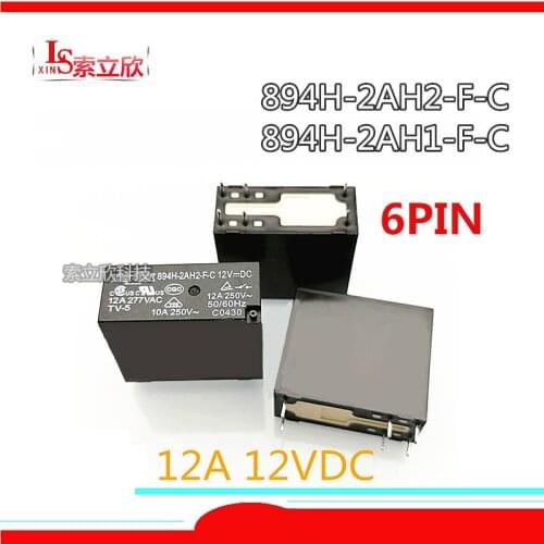 5PCS/lot 100%Original New Relay 894H-2AH2-F-C 12V 894H-2AH1-F-C 12VDC 894H 2AH2 F C 12VDC 894H 2AH1 F C 12VDC 6PINS 12A