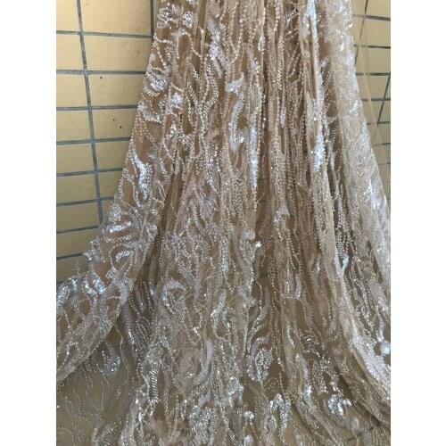 5 yards/lot french net mesh ZH-686824 with beads african india net mesh fabric