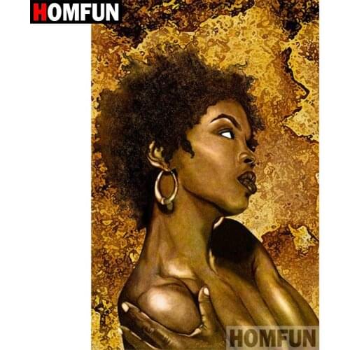HOMFUN Full Square/Round Drill 5D DIY Diamond Painting "African woman" Embroidery Cross Stitch 5D Home Decor Gift A08804