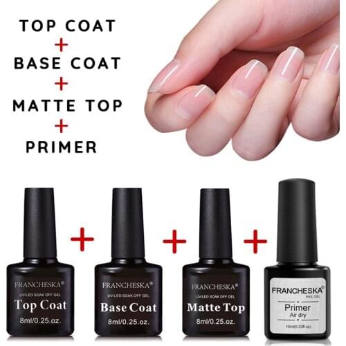 Nail Polish Base Foundation And No Wipe Top Coat Transparent Primer Soak Off Primer Seal Layer Frosted Seal Layer Set TSLM2