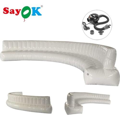 PVC White Inflatable Sofa 6.4m Airtight Inflatable Chair with Air Pump for Outdoor Indoor Party Meeting Event Use