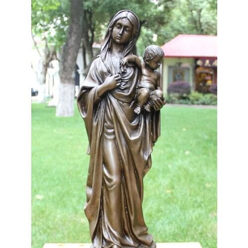 58CM large Huge --Christianity Catholicism Madonna with child Jesus Christ Home Decor Religious Decoration bronze art statue