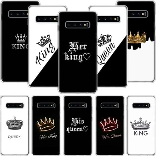 Lovers King Queen Phone Case For Samsung Galaxy A51 A71 A70 A50 A40 A30 A20E A10 A01 A21 A41 A20S A6 A7 A8 A9 Coque Cover