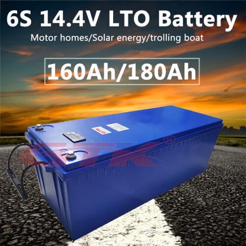 Motor home LTO battery 14.4V 160Ah 180Ah 200Ah Lithium titanate battery 12V fast charge with power BMS Handle+10A charger