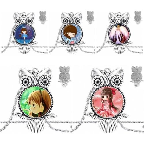 EJ Glaze Beautiful Cute Girls Necklace Fashion Long Chain With Owl Necklace Jewelry For Women Gifts Boy