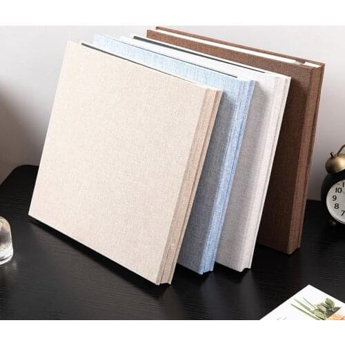 New linen 16 inch DIY photo album lovers birthday gift wedding photo baby photo album scrapbook paper crafts photo album sticky