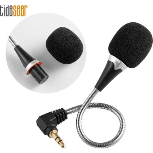 3.5mm Jack Flexible Microphone Speaker Mini Mic Gooseneck Wired Microfone For PC Laptop Smartphone Skype Yahoo MSN