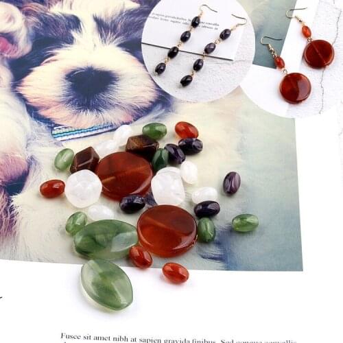 Imitation Irregular Stone Beads Eardrop Pendant Bracelet Earring Accessories Jewelry Components Diy Handmade Material 6pcs