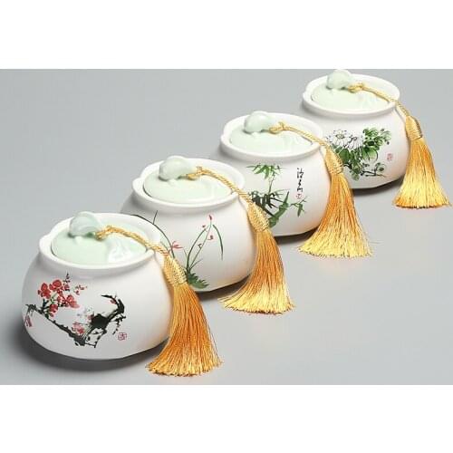 Ceramic Tea Can Moisture Proof Anti Deterioration Tea Can Store All Kinds Of Tea Chinese Pattern High Quality Sealed Can