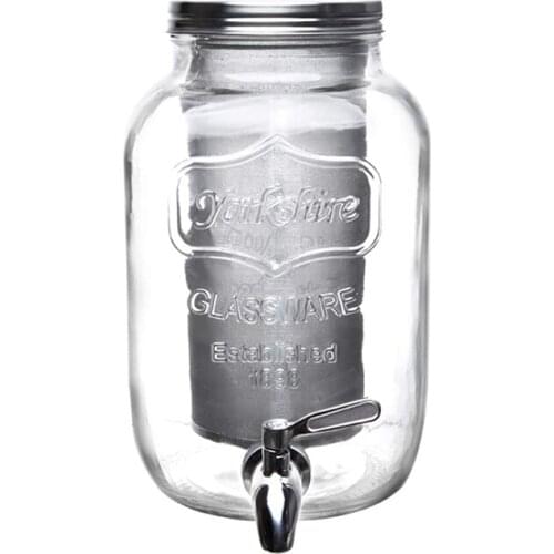 Coffee Maker, 5L Cold Brew Mason Jar with Stainless Steel Spigot and Removable Mesh Filter,Thick Glass Carafe for Juice