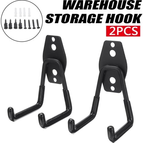 2Pcs Heavy Duty Double Bike Storage Hooks Wall Mounted Ladder Bicycle Brackets For Garages Stores Basements Sheds