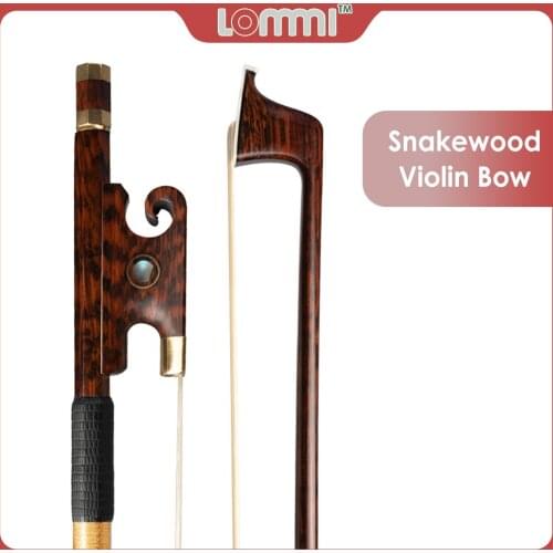 LOMMI 4/4 Size Master VIOLIN BOW Snakewood Stick Frog Natural White Horsehair Easier Control Violin Fiddle Bow Part Accessories