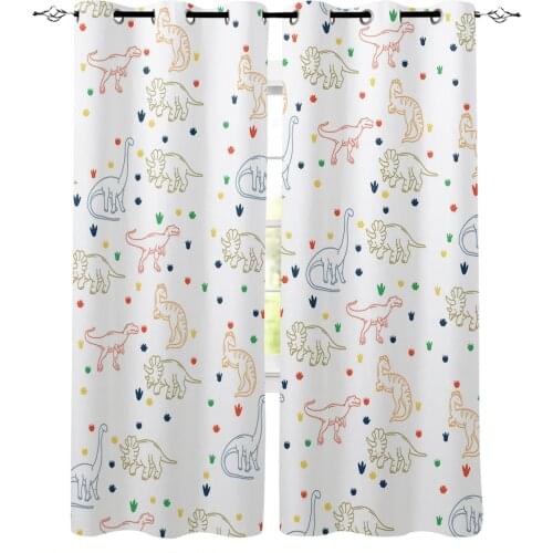 Jurassic Cartoon Dinosaur Children Window Curtains Home Decor Living Room Curtains Bedroom Curtains Kitchen Door Drapes