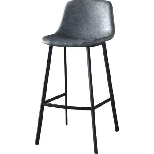 Louis Fashion Bar Chair Back Simple Leather Bar Stool Fashion Bar Chair Household High Foot Dining Chair Bar Chair