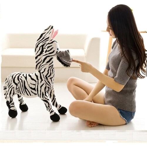 2020 New Cartoon Zebra Plush Toy Fierce Jungle Brothers Style Doll 25-75cm Kids Girls Birthday Christmas Present Free Shipping
