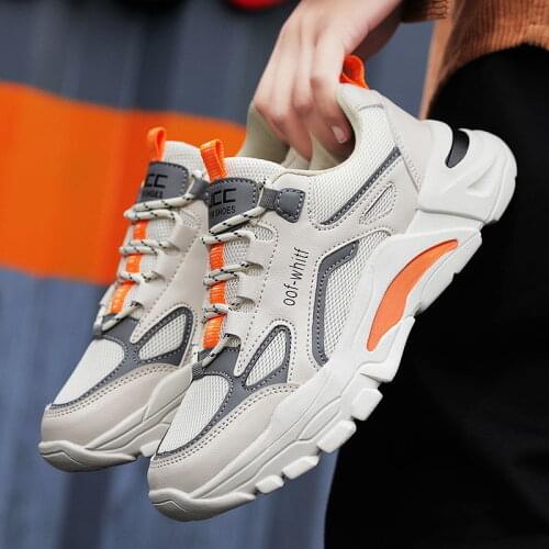 Spring new sports shoes mens breathable all-match Korean casual shoes trend running shoes low-cut old fashion shoes