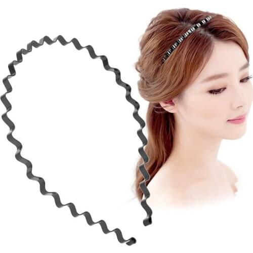 1PCS Fashion Women Girls Headdress Metal Wave Headband Hair Hoop With Teeth Female Hair Accessories Hairband Headwear