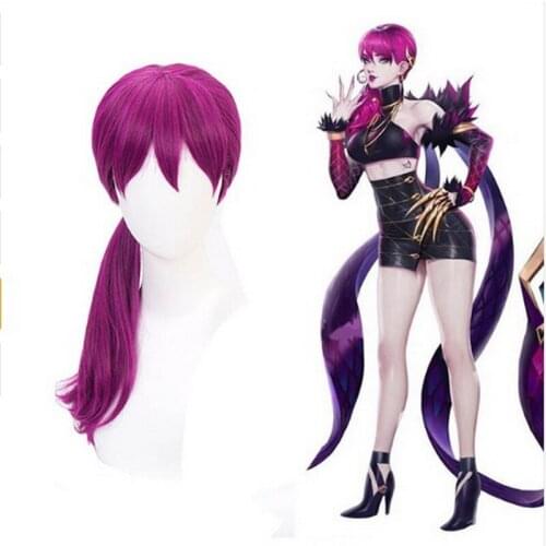 League Of Legends LOL K/DA Evelynn Agonys Embrace Long Wig Cosplay Costume KDA Women Heat Resistant Synthetic Hair Wigs